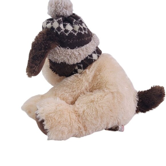 Hugfun International Soft Floppy Ears Dog Plush Aiden Wearing Scarf and Hat - Picture 6 of 15